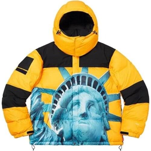 Luxuries Luxurybrand FW19 Week 10 Joint Statue Of Liberty Men Winter Outwear Hooded Coat Outfit Waterproof Wadded Jacket