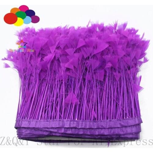 Natural 10-15CM (4-6 inches) tear flat head turkey feather dyed dark purple making cloth edge DIY craft jewelry feather