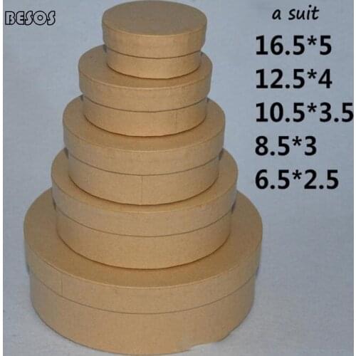 Wholesale Kraft Paper Color Round Large Gift Box Party Wedding Holiday Flower Candy Perfume Cosmetics Packaging Gift Box