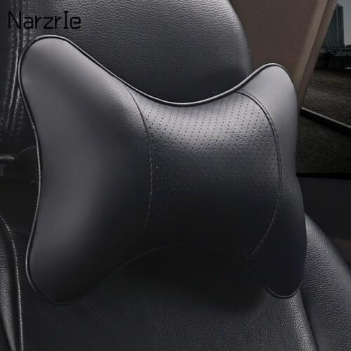 Car Seat Headrest Neck Rest Cushion Car Neck Headrest Pillow Leather Auto Seat Head Support Neck Protector Seat Neck Rest New