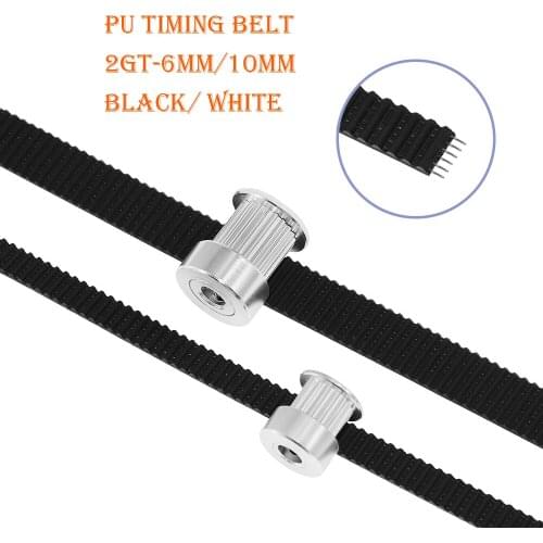 1M 2GT Open Timing Belt 6mm/10mm PU Belt Steel Core Rubber Fiberglass Timing Belt Suitable For 3D Printer