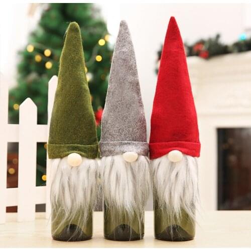 Christmas Wine Bottle Cover Merry Christmas Decor For Home Christmas SnowmanTable Decor Xmas Gift Happy New Year Doll Navidad