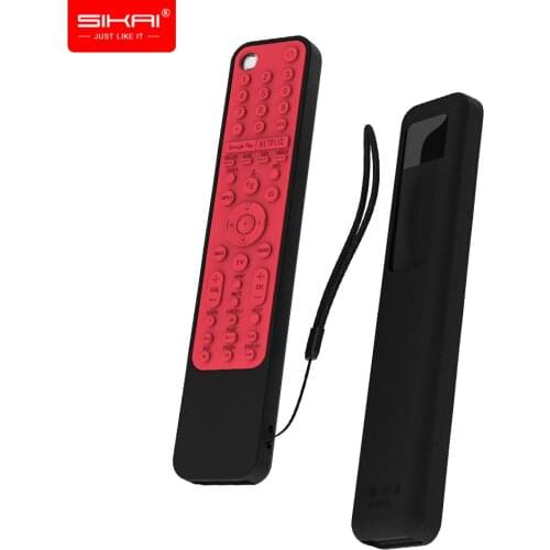Silicone Case for Sony RMF-TX600U RMF-TX500E Smart TV Voice Remote Control Shockproof Protective Cover with Remote Loop SIKAI