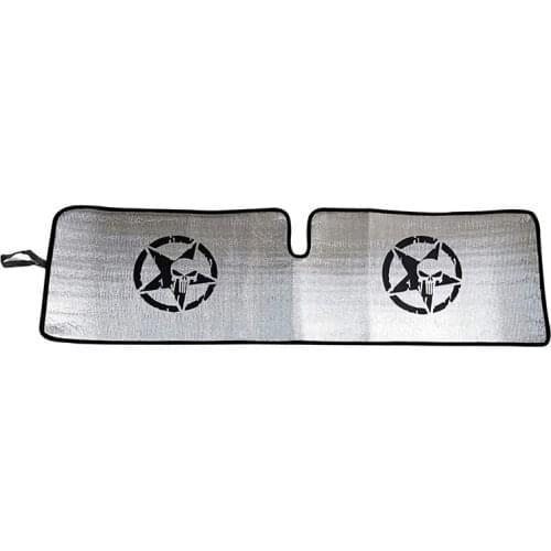 Windshield Sunshade for Jeep Wrangler Sun Shade Heat Shield Sun Visor Mat for Jeep Wrangler Rubicon Sahara JK, JKU