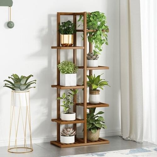 Living room flower rack indoor shelving multilayer floor hanging orchid green plant rack balcony solid wood flowerpot
