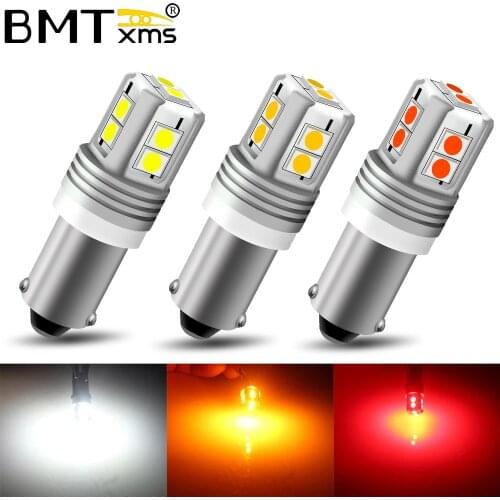 BMTxms 2Pcs BA9S LED BAX9S H21W BAY9s LED Bulb H6W T4W Car Reverse Light Auto Parking License Plate Interior Dome Lamp Canbus
