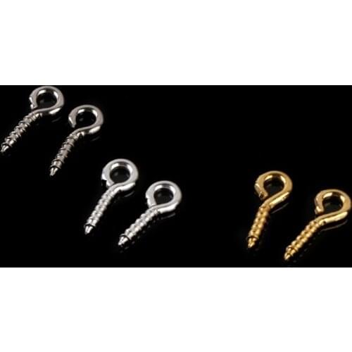 600Pcs 3 Colors Screw Eye Pins Eyelets Screw Threaded Hooks for Jewelry Making