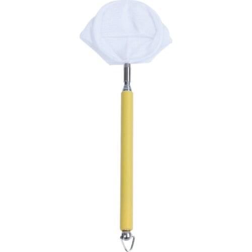 Stainless Steel Extendable Handle Aquarium Pond Fish Shrimp Skimming Net Round