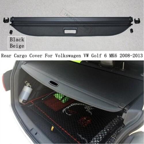 Rear Cargo Cover For Volkswagen VW Golf 6 MK6 2008-2013 Privacy Trunk Screen Security Shield Shade Black Beige Auto Accessories