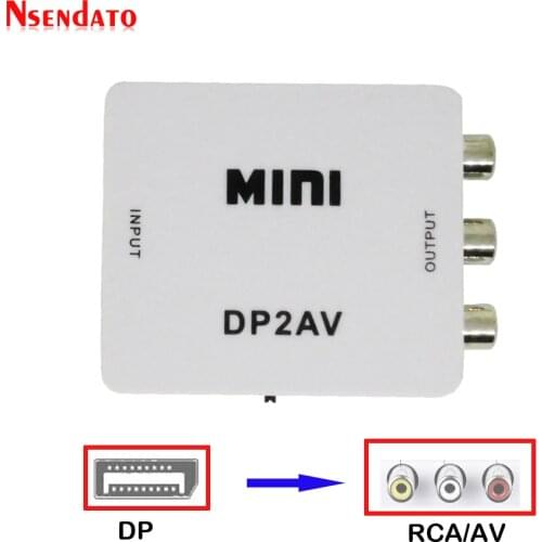 1080P Mini DP Video Converter Box Display Port DP to RCA DP2AV AV/CVSB L/R Video SwitcH DP TO AV Switcher Adapter For TV PC