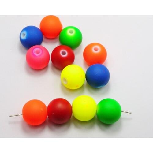 15 Mixed Fluorescent Neon Beads Acrylic Round Beads 20mm(3/4") Rubber Tone