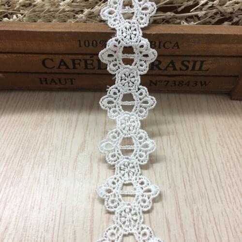 15 yards White Polyester Embroidered Lace Ribbon Fabric Handmade DIY Clothes Sewing Craft Decoration Water Soluble Lace Trim