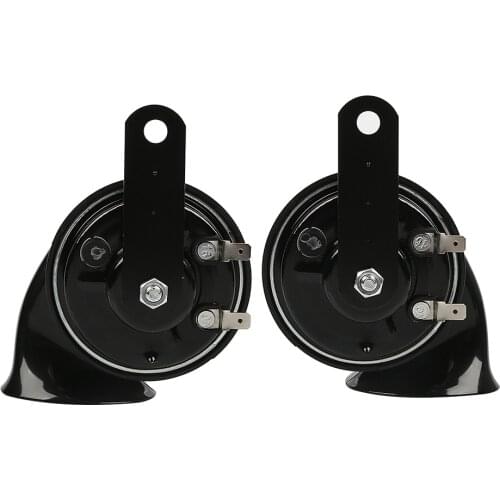 2 Pcs Car Horn Black Universal 12v Loud Dual tone Snail Electric Horn 140db for Car Truck Motorcycle Waterproof Dustproof