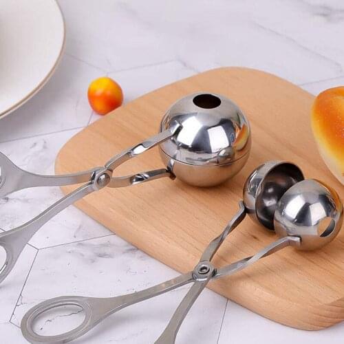 Stainless Steel Meat Baller 2 PCS None-Stick Meatball Maker Meatball Scoop Ball Maker Ice Cream Stencil Household TS2