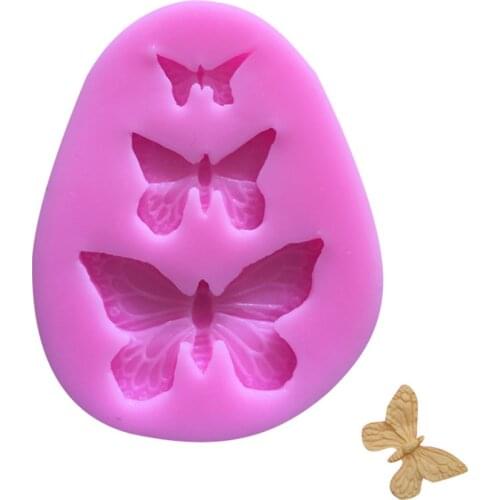 3 Size Butterfly Shaped Silicone Fondant Cake Decorating Mold Epoxy Resin Glue Molds Baking Tools Kitchen Accessories