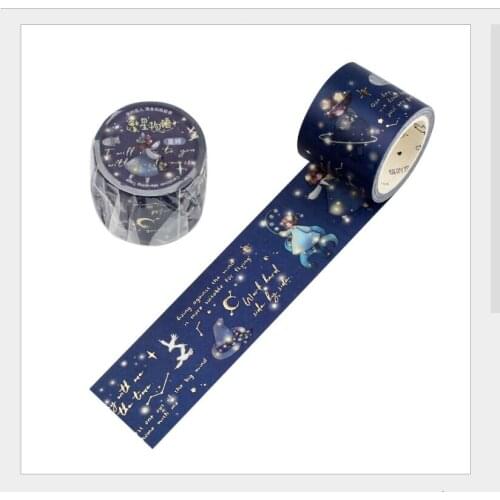 30mm wide Gold foil stars moon sky sweet dream fairy girl dreamlike bronzing washi tape DIY planner scrapbooking masking tape