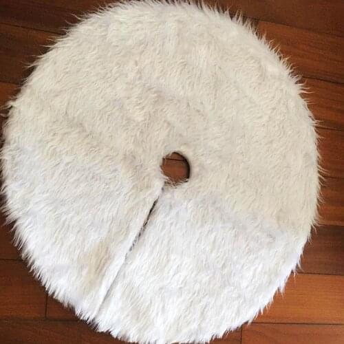White Christmas Tree Skirt Carpet Mat Christmas Tree Foot Cover Plush Carpet Xmas Decorations for Home Outdoor 2021High Quality