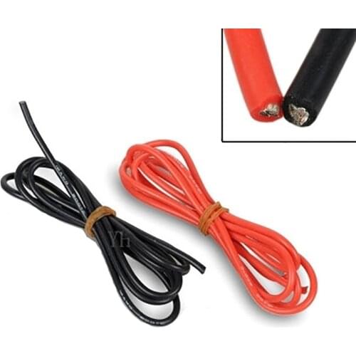 EClyxun 10meter/lot Special soft high temperature silicone wire 15 AWG (5m red and 5m black) color