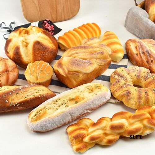 Artificial fake food hamburger doughnut Baguette Soft Hard Roll Croissant bar stick rye twist toasted simulation bread props