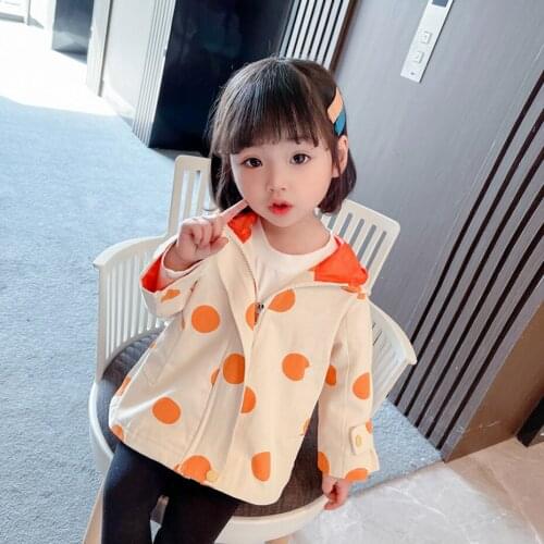 Girls Jacket Outerwear Dot Pattern Girl Coats Kids Casual Style Jacket Girl Spring Autumn Childrens Clothing Girl