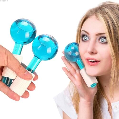 Crystal Ijshockey Energie Gezicht Massage Beauty Eye Massager Globes Roller Water Wave Glazen Bal