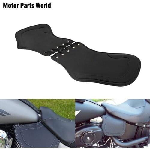 Motorcycle Black Heat Saddle Shield Deflectors PU Leather For Harley Touring Street Glide Road Glide Softail Dyna Sportster XL