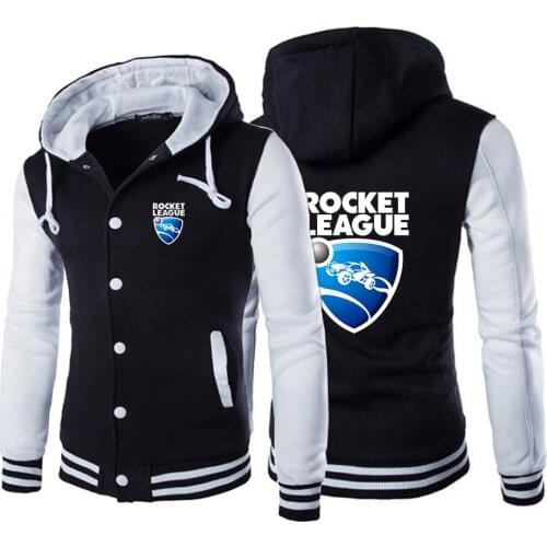 Men Rocket League Hoodies Autumn Winter Casual Loose Hooded Sweatshirts Sport Long Sleeve Padded Big Pockets Sweatshirt Pullover