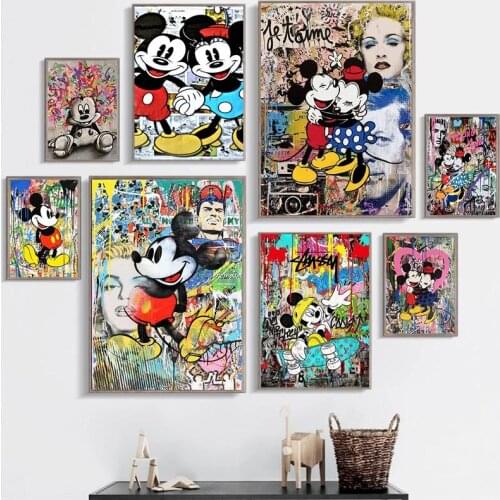 Disney Diamond Painting Mickey Minnie Mouse Cross Stitch Kits Full Drill Square Diamond Embroidery Mosaic Home Decor Gift