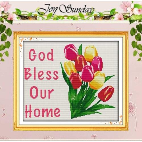 God bless our home Patterns Counted Cross Stitch 11CT 14CT Cross Stitch Set Wholesale Cross-stitch Kit Embroidery Needlework
