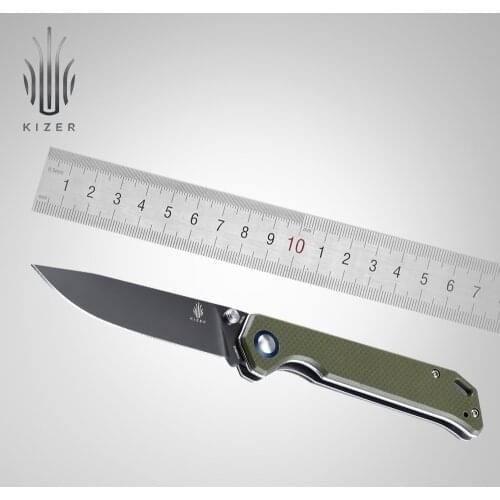 Kizer Folding Blade Knife V4458N2 Green G10 Handle High Quality Outdoor Tactical Knife for Hunting Tools