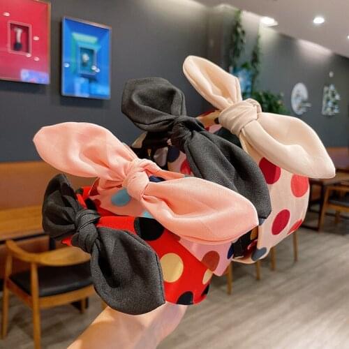 Fabrics Cute Dot Bow Headband Women Girl Kid Hair Band Hairband Hair Accessories Headwear Hair Hoop
