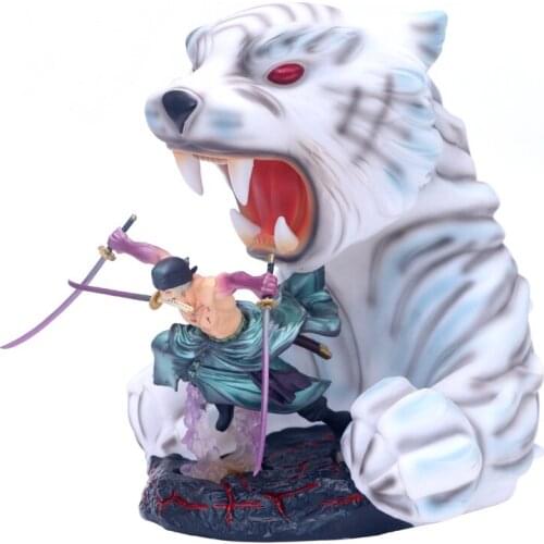 One Pieces GK Roronoa Zoro Tora Gari Battle Ver. Action Figure Anime Model Figma Statue Collection Toy Desktop Decoration