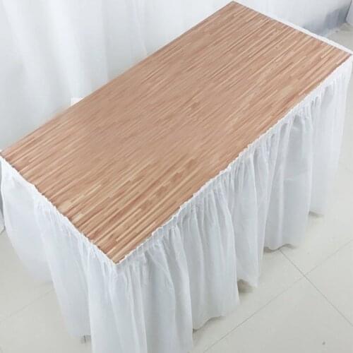 HAZY 73x420cm Disposable Table Skirt PEVA Table Skirting Wedding Party Table Cover for Birthday Party Festival Decoration