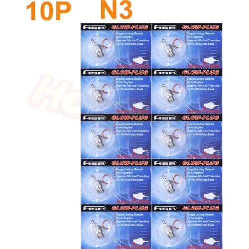 Wholesale 10pcs/lot Hot Spark Glow Plugs 3# N3 For 1/8 1/10 RC Nitro Power Car Buggy Engine Parts Himoto Traxxas HSP 70117