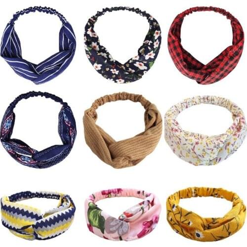 Korea Summer Retro Cross Hairbands Turban Elastic Headbands Chiffon Silk Headband Ladies Headband Sports Face Wash Headdress