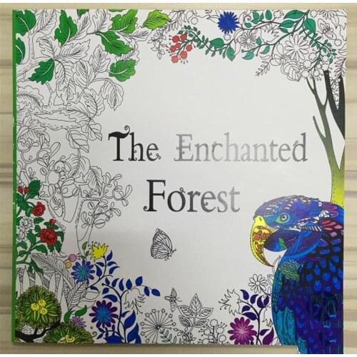 24 Pages English Coloring Books The Enchanted Forest For Adult Kids Hand-drawn Relieve Stress Graffiti Painting Libros