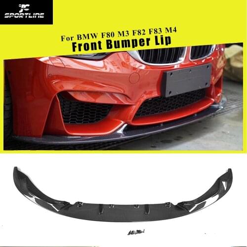 Front Bumper Lip Splitters for BMW F80 M3 F82 F83 M4 Sedan Coupe Convertible 2014 - 2019 Carbon Fiber Front Bumper Lip Spoiler