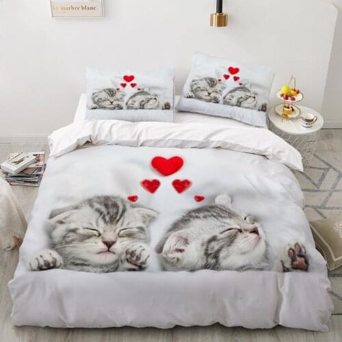 Luxury 3D Bedding set Europe Queen King Double Duvet cover set Bed linen Comfortable Blanket/Quilt cover Bed Set animal love