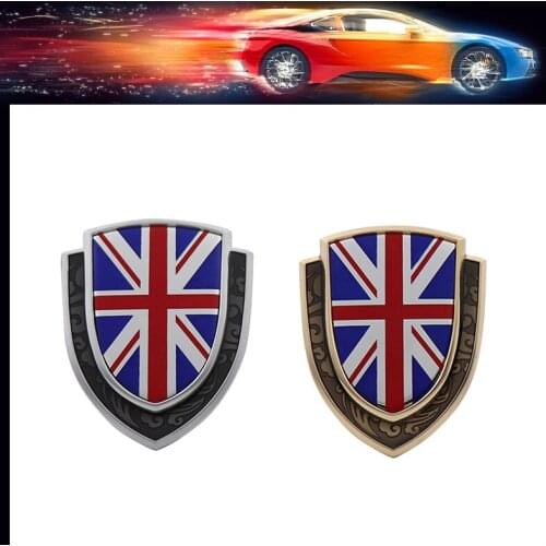 Shield Styling United Kingdom National UK England Flag Fender Side trunk Nameplate Decal Emblem Badge Sticker
