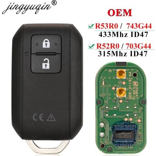 Jingyuqin 315/433MHz ID47 37172M55R40 Smart keyless For Suzuki Ertiga 2018 2019 2020 Vitara Swift Smart 2 Buttons Remote Key Fob