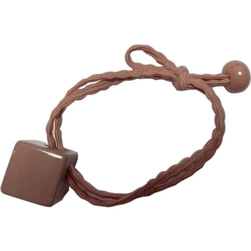 High Quality Hot Selling Square& Round ball Acrylic Decor Hair Band Fashion Hair Rope for Women Girls Elegant