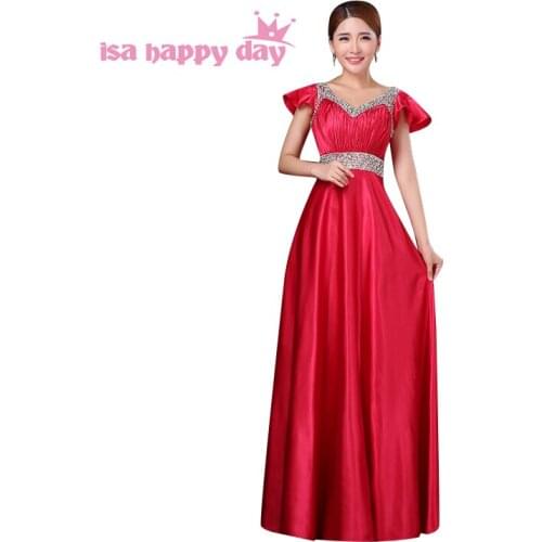 Cap sleeve party long dresses women dress elegant red fancy formal ladies evening floor length gowns new 2020 arrival H2914
