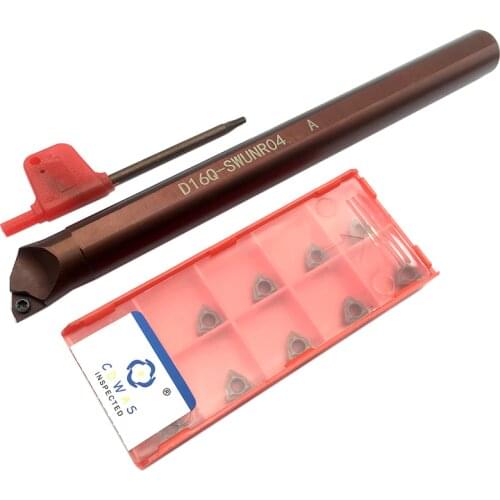 1PC D16Q SWUNR04 Turning Tool Holder +10PCS WNMG040304 MP1125 High Quality Carbide Inserts CNC Cutting Tools For Stainless Steel