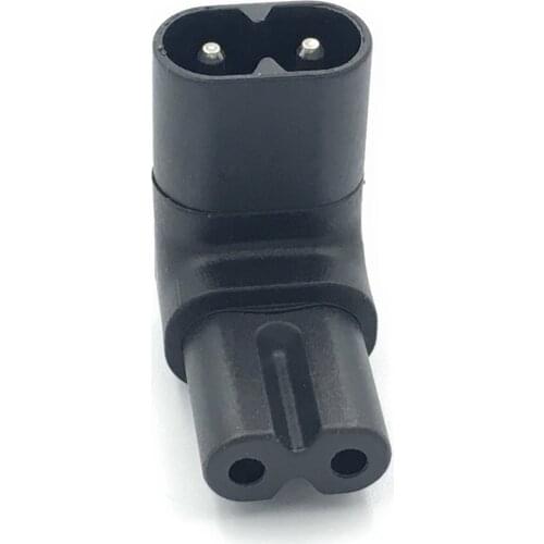 1Pc IEC 320 2-Pin C7 Female To C8 Male Right Angled AC Power Adapter Converter