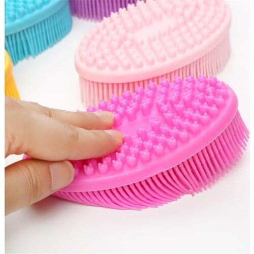 1pc Face Body Exfoliating Cleaning Brush Silicone Bathing Brush Gentle Scrub Skin Exfoliation Massage Nubs Bath Brushe Мыть