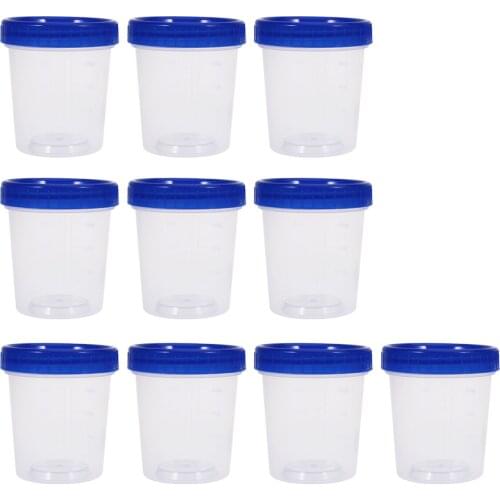 10pcs 120ml Disposable Plastic Measuring Cups With Lid Transparent Specimen Cup Kitchen Accessories