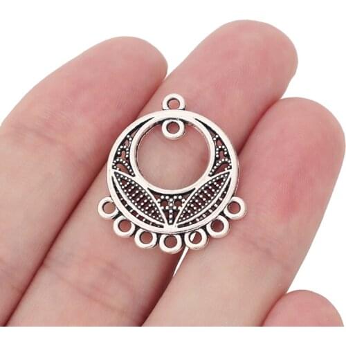 10 x Tibetan Silver Chandelier Earring Connector Charms for DIY Jewelry Making Accessories 26x23mm