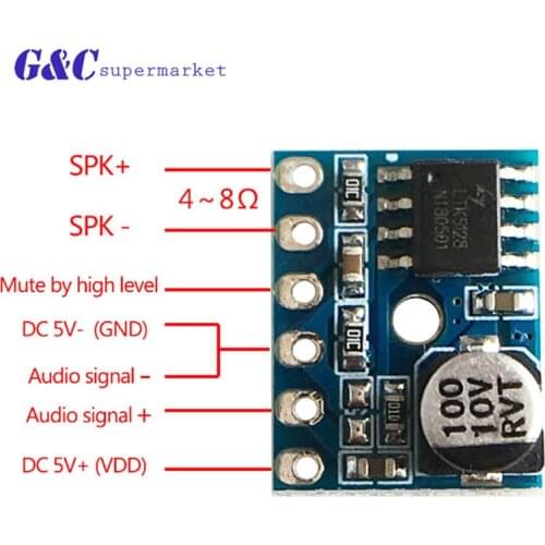 5128 Mini Class D Digital Amplifier Board 5W Mono Audio Power Amplifier