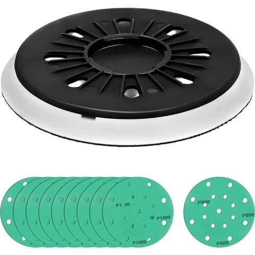 6 inch 150mm Replacement Sanding Backing Pad Comes with 10 PCS Hook and Loop Sanding Discs for Festool 202461 RO 150