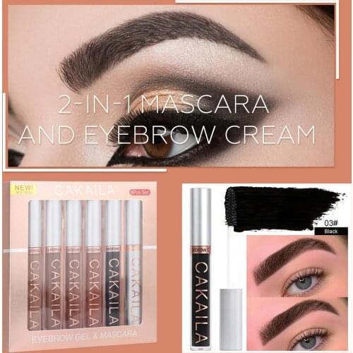 6Pcs/set Eyebrow Cream Tinted Brow Mascara Brush Brows Waterproof Long Lasting Liquid Brows Styling Eyebrow Setting Gel Makeup